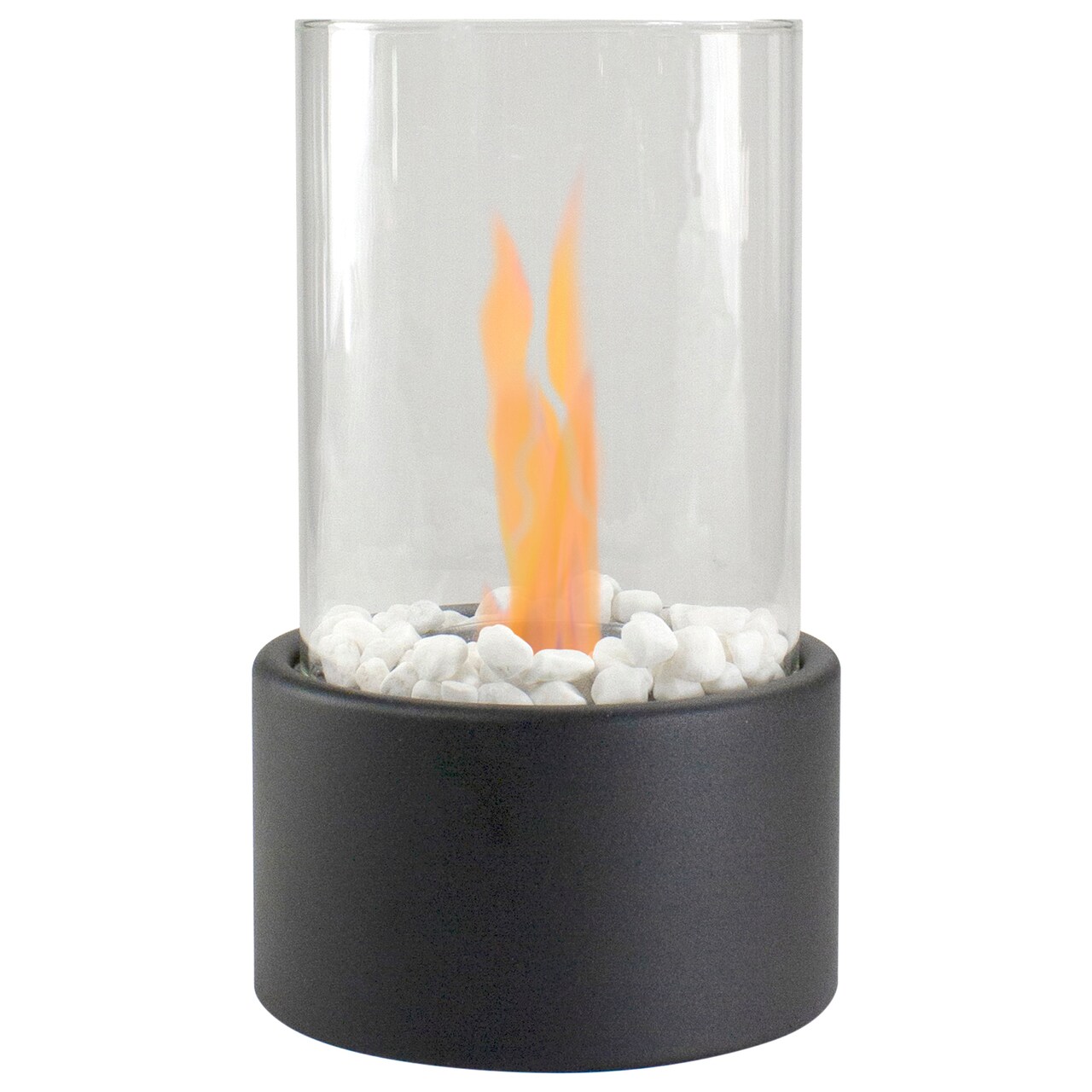 Northlight Bio Ethanol Round Portable Fireplace with Black Base - 10.5"